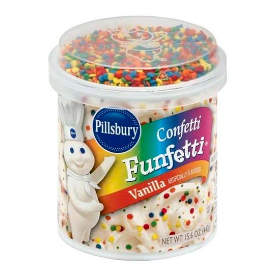 RAHEEV; Pillsbury Confetti Funfetti Vanilla Flavored Frosting, 15.6 Ounce 8 Packs Per Case; Category:Candles & Cake Decorations; Image:1